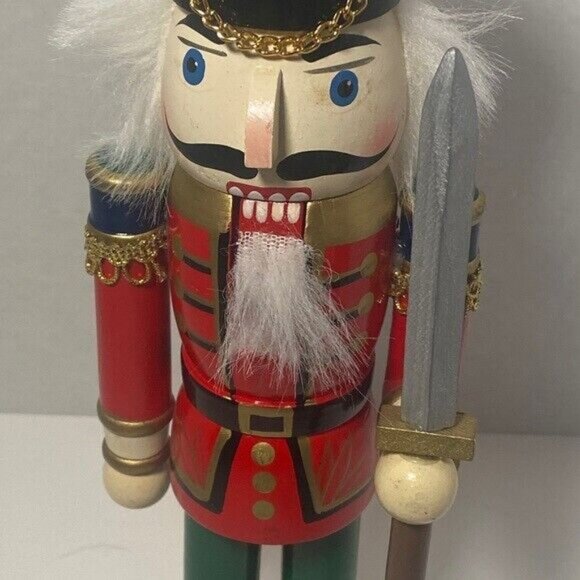Wooden Christmas Nutcracker Figure Guard with Sword - Picture 5 of 6